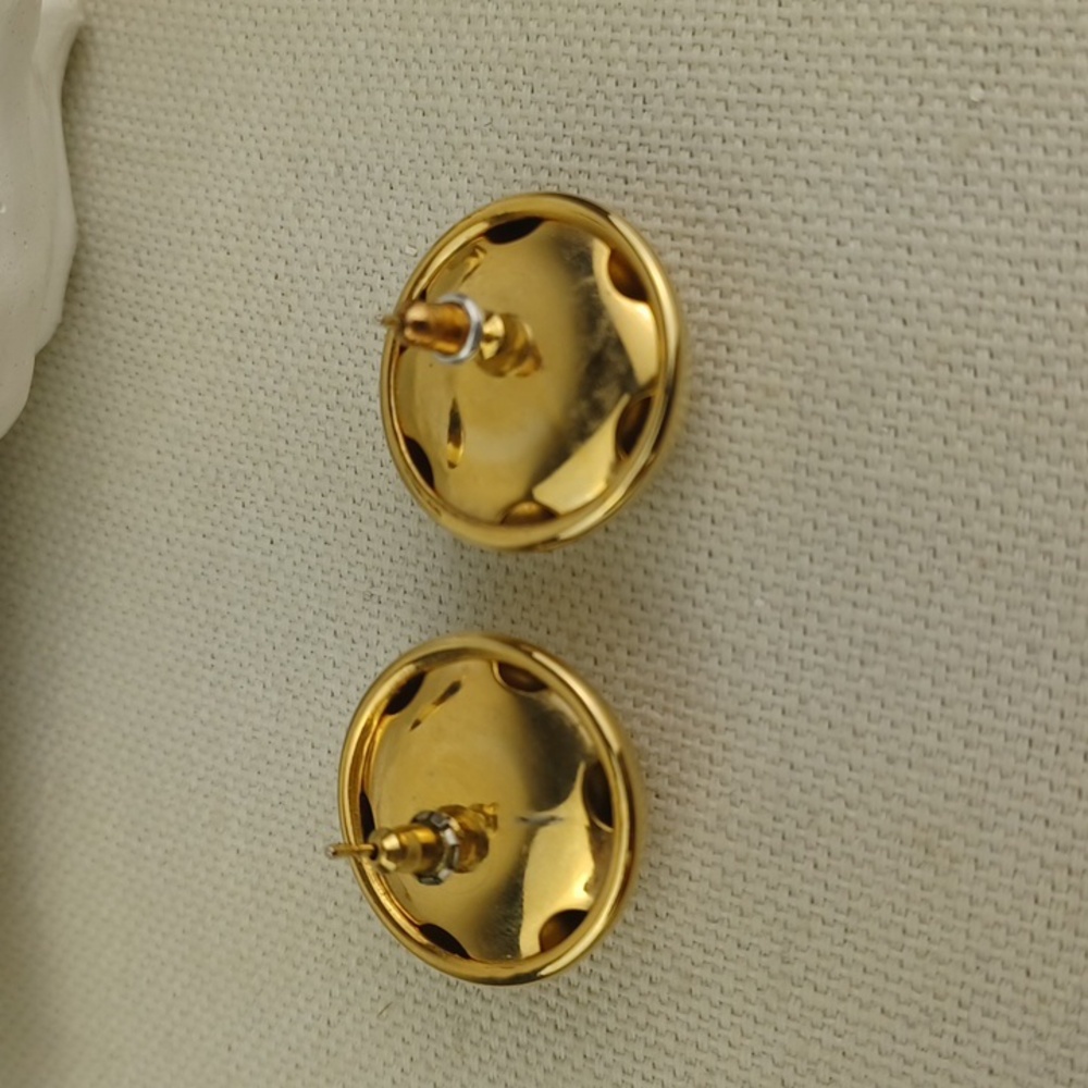 ❤️Bundle Only❤️ Gold Tone Hoop Half Moon Statement Earrings & Button Studs - Picture 7 of 7